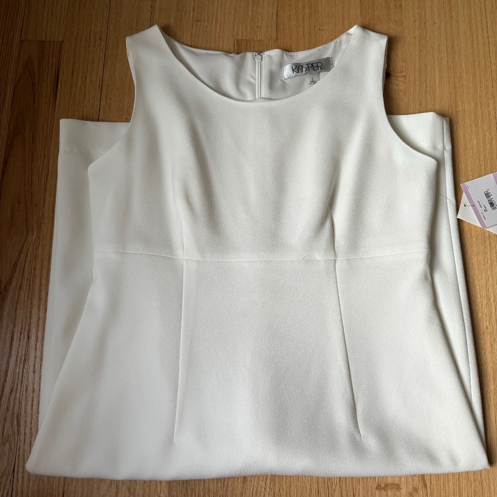 White Kasper Sheath Dress - Size 6 NWT